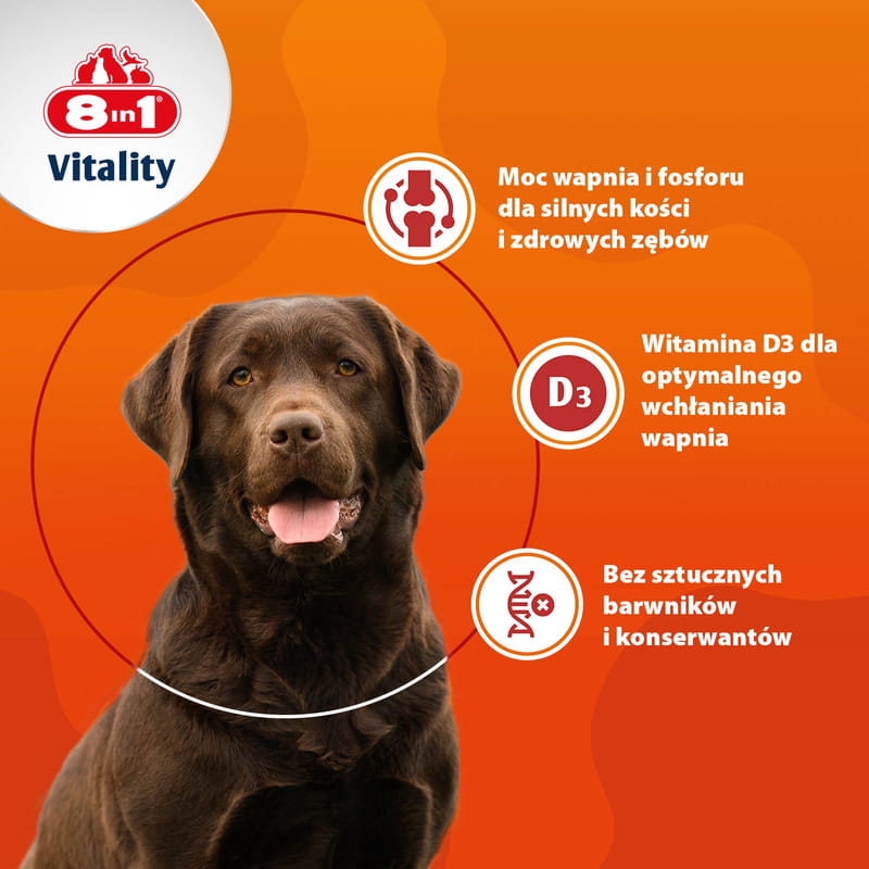 8in1 Vitality Wapń Witaminy dla psów kości i zęby 155 tabletek 4.jpg